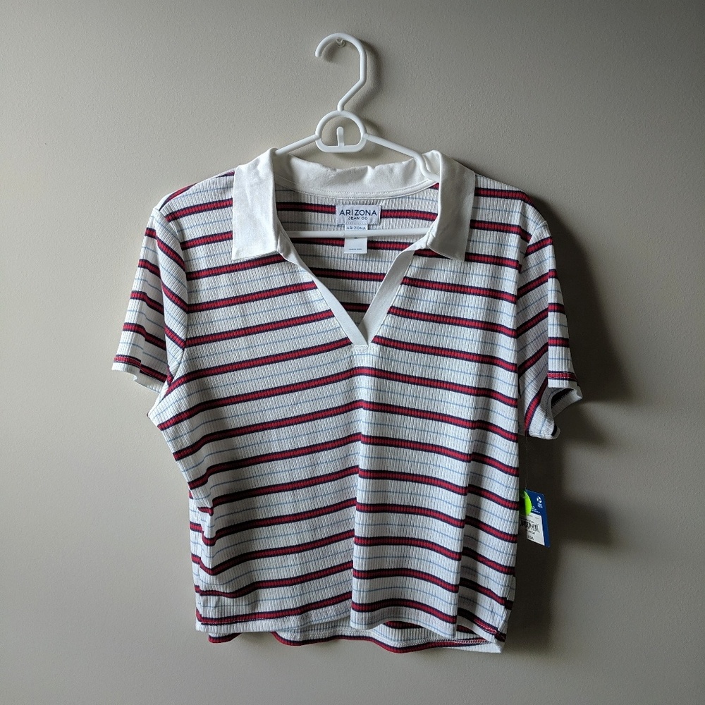striped collared top